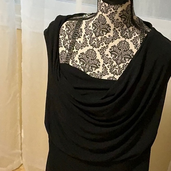 Midi Elegant Black Evening dress knee length with silver details nwt size 20w - Picture 8 of 8